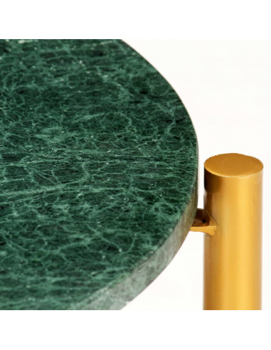 Tavolino da Caffè Verde 60x60x35 cm Pietra Vera Testura Marmo