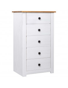 Credenza Bianca 46x40x89 cm in Legno Massello di Pino Panama