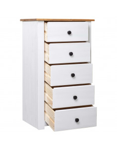 Credenza Bianca 46x40x89 cm in Legno Massello di Pino Panama 2