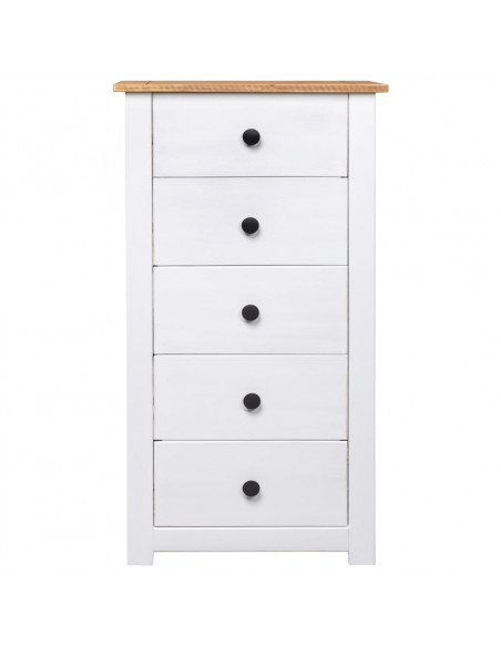 Credenza Bianca 46x40x89 cm in Legno Massello di Pino Panama