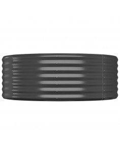 Letto da Giardino in Acciaio a Polvere 100x100x36 cm Antracite 2