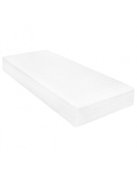Divano Letto con Materasso 90x200 cm Bianco in Legno di Pino
