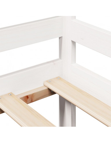 Dormeuse con Cassetti Bianco 90x200 cm Legno Massello di Pino