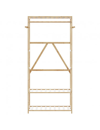 Appendiabiti con Ripiani 80x40x175 cm in Bambù