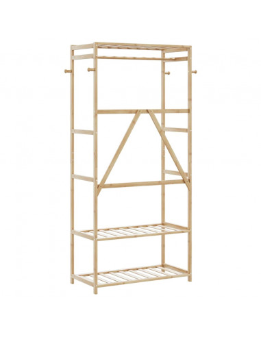 Appendiabiti con Ripiani 80x40x175 cm in Bambù