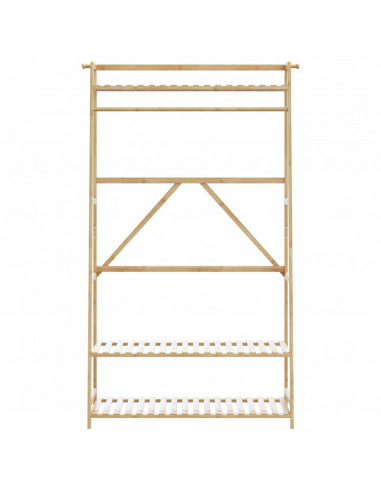 Appendiabiti con Ripiani 110x40x180 cm in Bambù