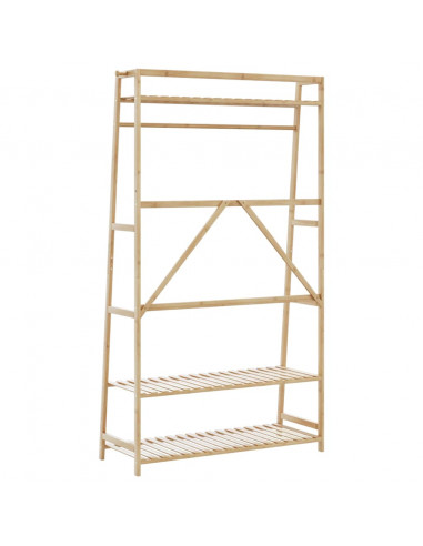 Appendiabiti con Ripiani 110x40x180 cm in Bambù