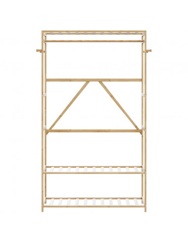 Appendiabiti con Ripiani 110x40x175 cm in Bambù