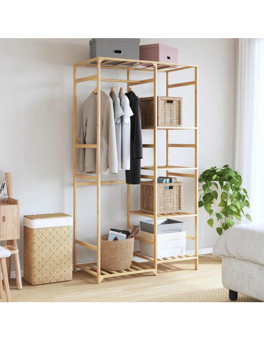 Appendiabiti con Ripiani 100x50x184,5 cm in Bambù