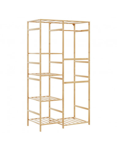 Appendiabiti con Ripiani 100x50x184,5 cm in Bambù