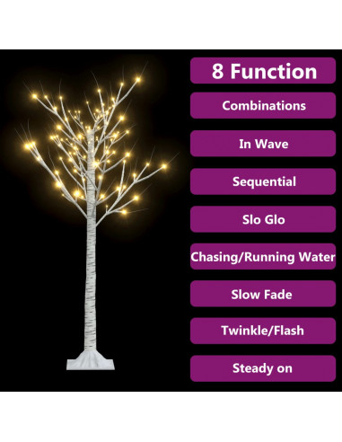 Albero Natale 128 LED 1,2 m Salice Bianco Caldo Interno Esterno