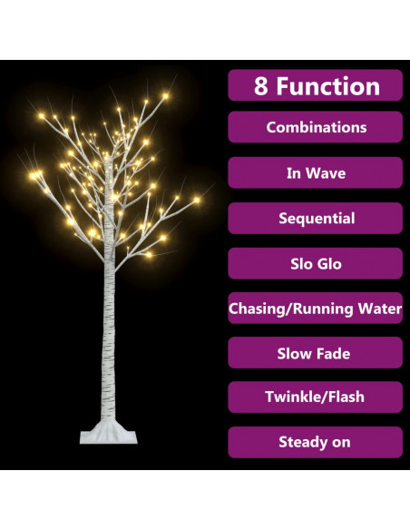 Albero Natale 128 LED 1,2 m Salice Bianco Caldo Interno Esterno