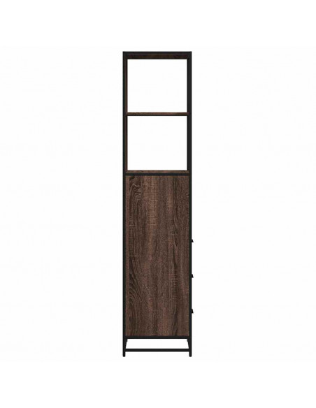 Armadietto Bagno Rovere Marrone 35x37,5x166cm Legno Multistrato
