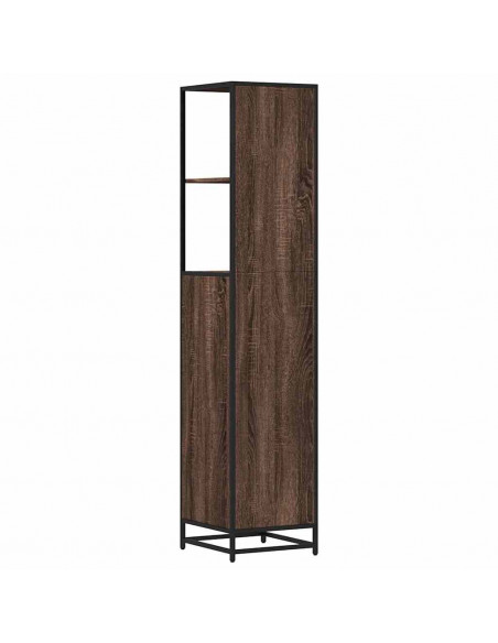 Armadietto Bagno Rovere Marrone 35x37,5x166cm Legno Multistrato