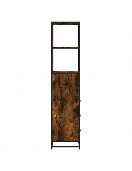 Armadietto Bagno Rovere Fumo 35x37,5x166cm in Legno Multistrato