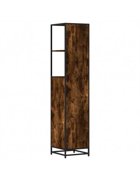 Armadietto Bagno Rovere Fumo 35x37,5x166cm in Legno Multistrato