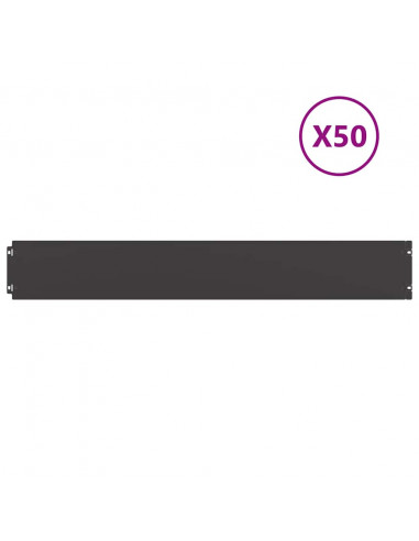Bordure per Prato 50 pz Nere Acciaio Laminato a Freddo