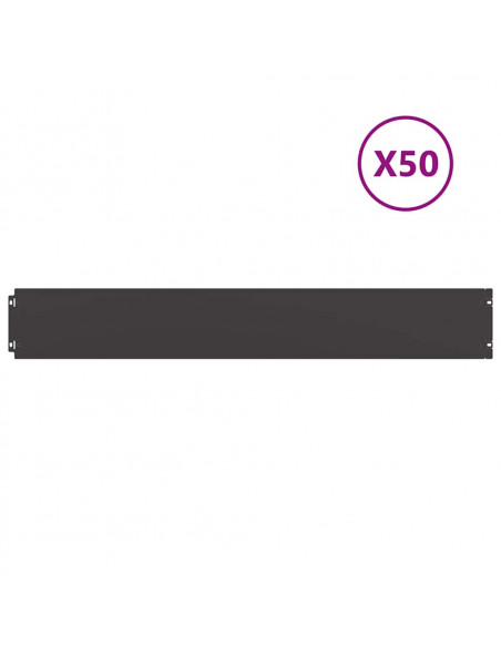 Bordure per Prato 50 pz Nere Acciaio Laminato a Freddo