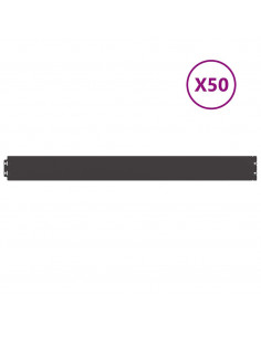 Bordure per Prato 50 pz Nere Acciaio Laminato a Freddo