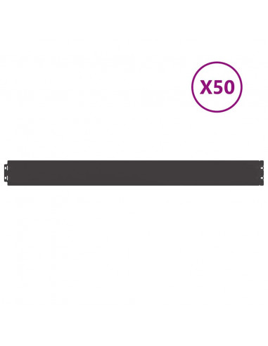 Bordure per Prato 50 pz Nere Acciaio Laminato a Freddo