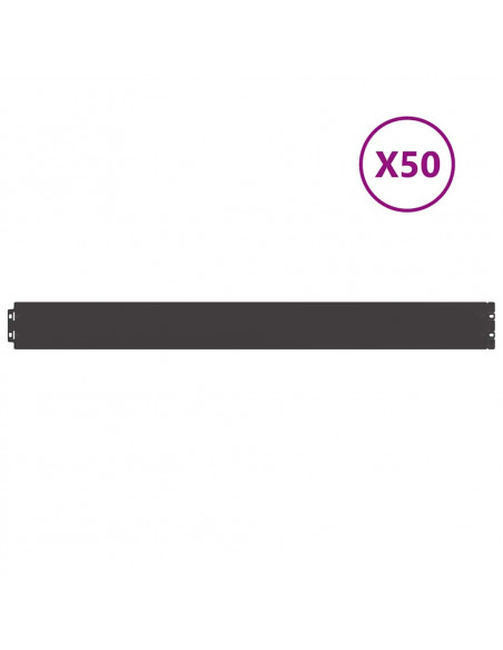 Bordure per Prato 50 pz Nere Acciaio Laminato a Freddo