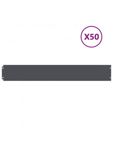 Bordure per Prato 50 pz Antracite Acciaio Laminato a Freddo