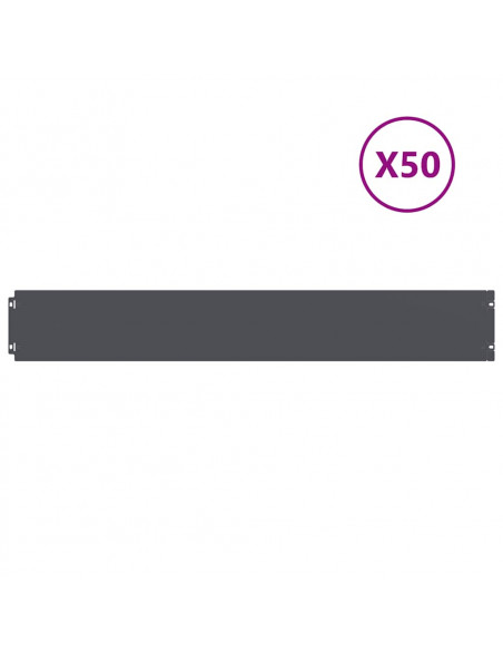 Bordure per Prato 50 pz Antracite Acciaio Laminato a Freddo