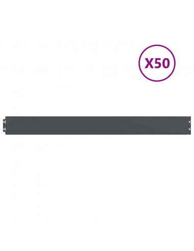 Bordure per Prato 50 pz Antracite Acciaio Laminato a Freddo