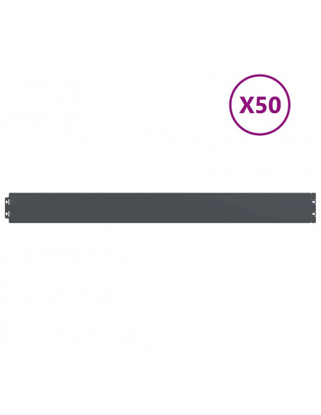 Bordure per Prato 50 pz Antracite Acciaio Laminato a Freddo