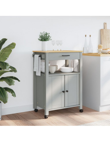 Carrello da Cucina MONZA 60x40x90 cm in Legno Massello di Pino