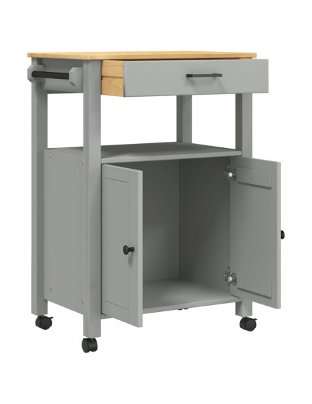 Carrello da Cucina MONZA 60x40x90 cm in Legno Massello di Pino