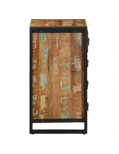 Cassettiera Multicolore 40x40x90 cm Legno Massello di Recupero