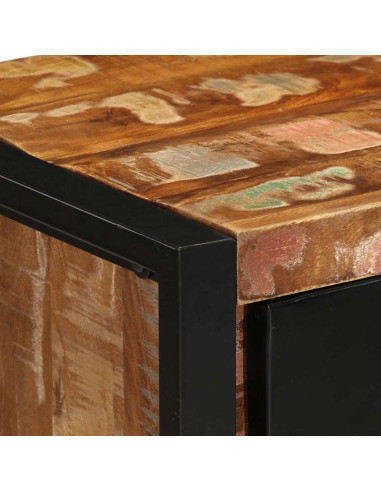 Cassettiera Multicolore 40x40x90 cm Legno Massello di Recupero