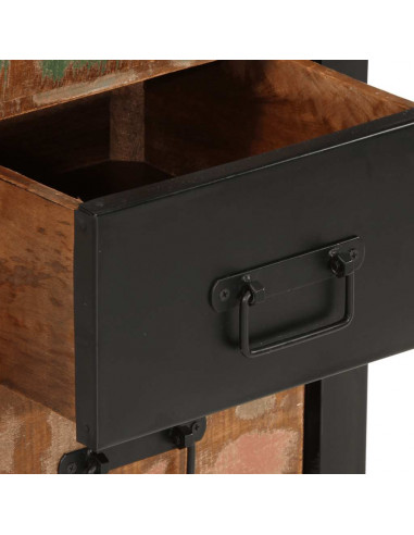 Cassettiera Multicolore 40x40x90 cm Legno Massello di Recupero