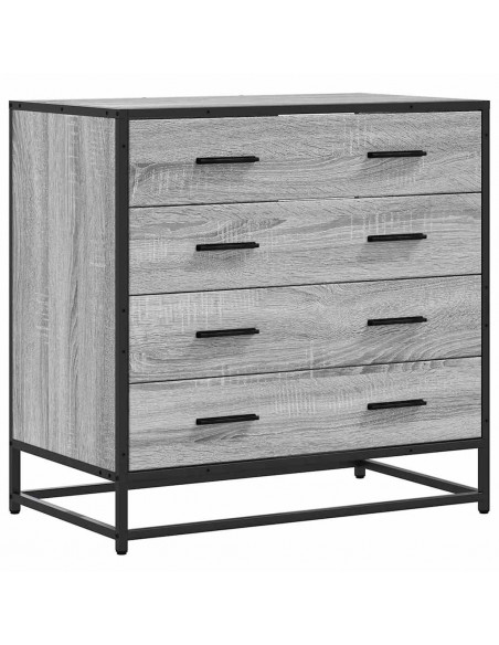 Cassettiera Grigio Sonoma 70x41x70 cm in Legno Multistrato