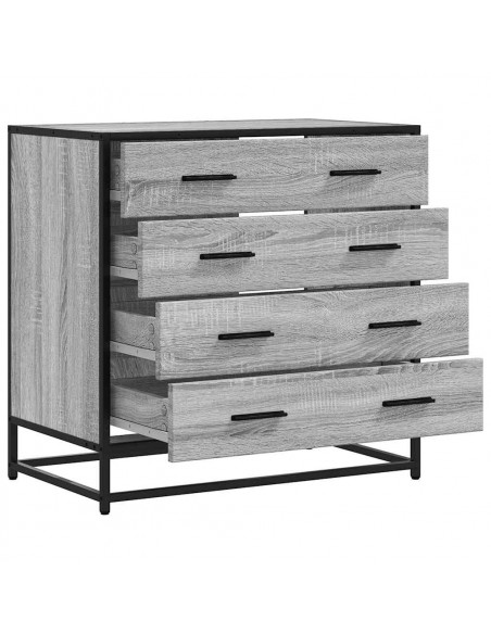 Cassettiera Grigio Sonoma 70x41x70 cm in Legno Multistrato