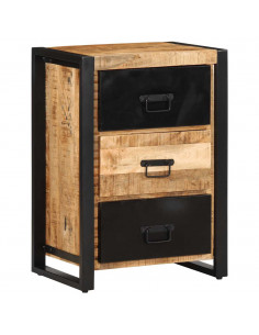 Cassettiera 50x35x70 cm in Legno Massello di Mango Grezzo