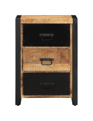 Cassettiera 50x35x70 cm in Legno Massello di Mango Grezzo