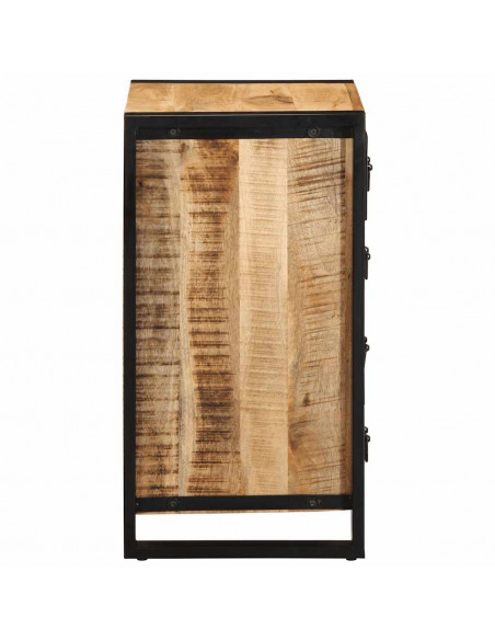 Cassettiera 40x40x90 cm in Legno Massello di Mango Grezzo
