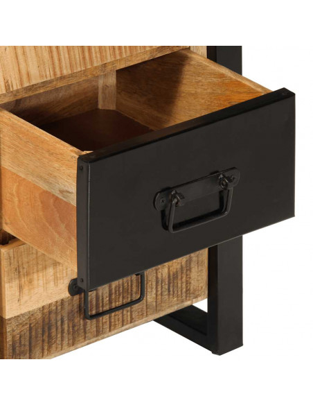 Cassettiera 40x40x90 cm in Legno Massello di Mango Grezzo