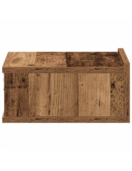 Comodino Pensile Legno Antico 40x30x15 cm in Legno Multistrato