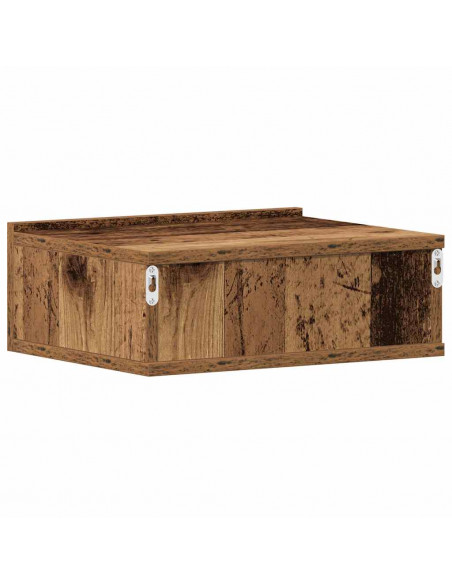 Comodino Pensile Legno Antico 40x30x15 cm in Legno Multistrato