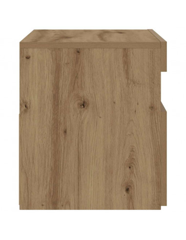 Comodino con LED Rovere Artigianale 60x35x40 cm in Truciolato