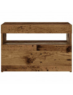 Comodino con LED Legno Antico 60x35x40 cm in Legno Multistrato