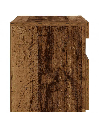 Comodino con LED Legno Antico 60x35x40 cm in Legno Multistrato