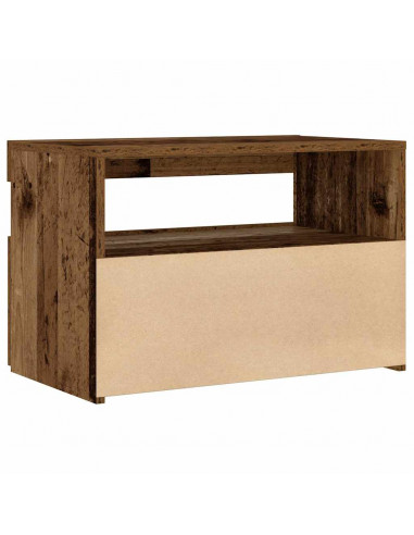 Comodino con LED Legno Antico 60x35x40 cm in Legno Multistrato