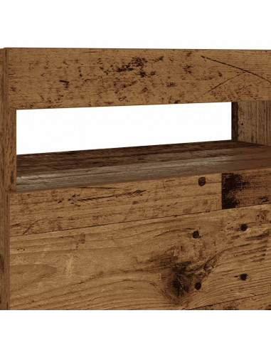 Comodino con LED Legno Antico 60x35x40 cm in Legno Multistrato