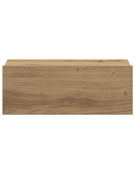 Comodini Pensili 2pz Rovere Artigianale 40x30x15 cm Truciolato