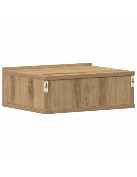 Comodini Pensili 2pz Rovere Artigianale 40x30x15 cm Truciolato