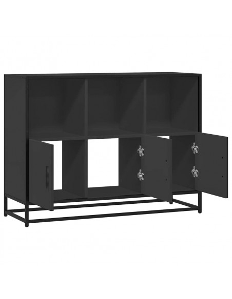 Credenza Nera 100x35x76 cm in Legno Multistrato